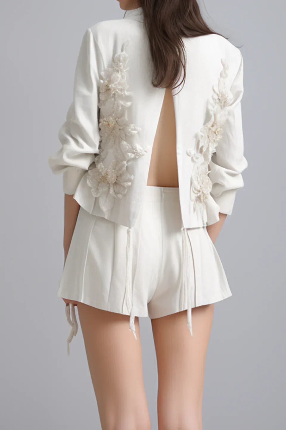 Flora Split Back Cotton Blazer