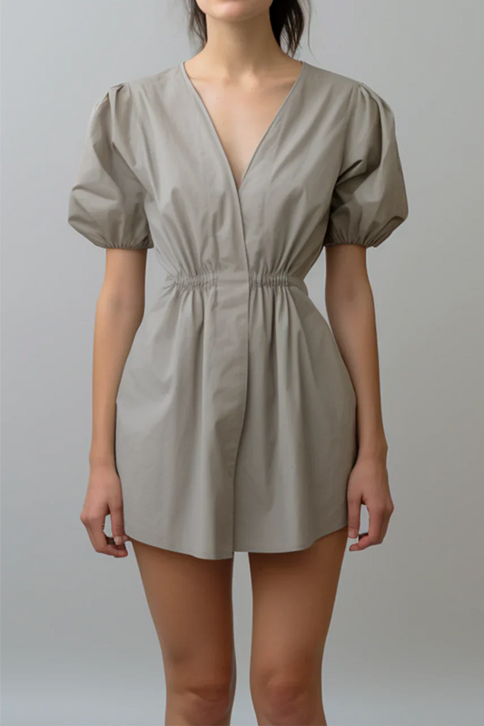 Posey Tie Waist Cotton Mini Dress